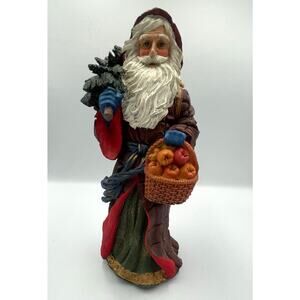 12" Ceramic Santa Music Box by Jaimy Germanic Charming Christmas Decor - Works
